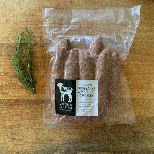 Gourmet Lamb, Mint, Honey and Rosemary Sausages